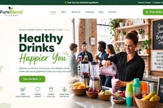 design wix juice bar website detox juice smoothie shop website health drinks web