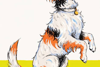 make an illustration of a dog, pet or another animal
