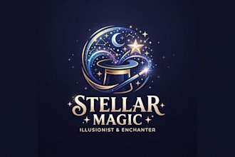 design a magical and creative magician logo for your brand