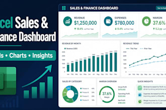 build a clear excel sales or finance dashboard