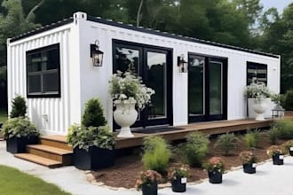 design tiny house, cabin, container house and wooden structure plans