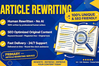 rewrite article ai to human, seo optimized, plagiarism free