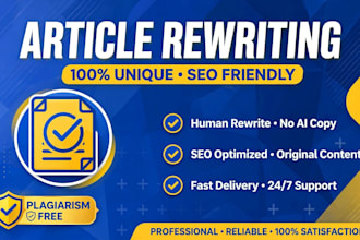 rewrite article SEO optimized and plagiarism free