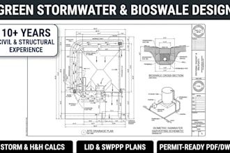design sustainable green stormwater management, bioswales, and rainwater systems