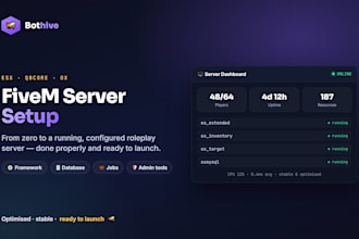 set up and configure your fivem qbcore or esx server