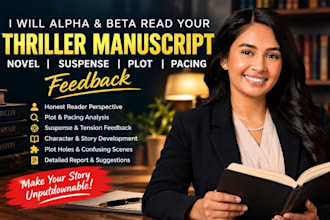alpha beta read thriller manuscript novel suspense plot pacing feedback