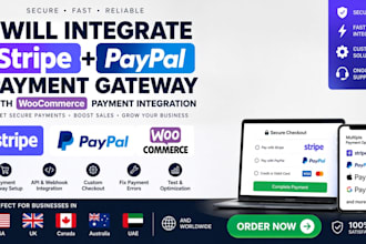 integrate stripe paypal payment gateway with woocommerce payment integration