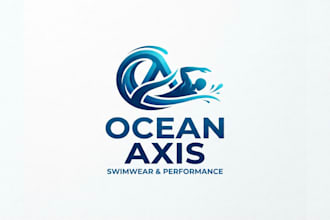 design a dynamic and professional swim logo for your brand