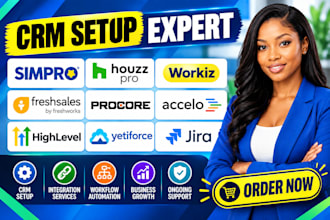 setup simpro houzz pro workiz freshsales procore accelo highlevel yetiforce jira