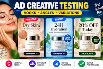 design static ad creative testing packs for meta ads