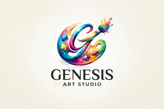 design a creative and artistic painting logo for your brand