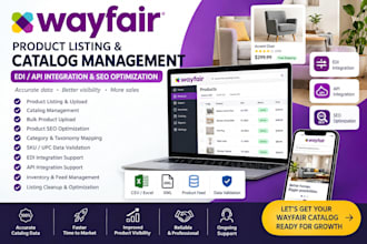 do wayfair product listing catalog management edi apl integration seo