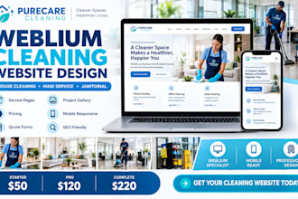 design weblium cleaning service website house cleaning janitorial maid business