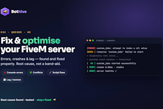 fix errors and optimize your fivem server or scripts