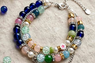 make custom crystal bracelet with your name and charms