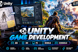 develop a 2d or 3d game for pc, mobile, webgl and console