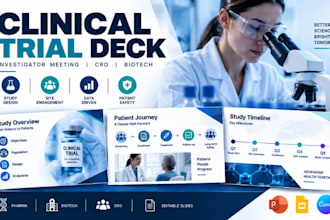 clinical trial investigator meeting slides, pharma PPT for cros and biotech firm