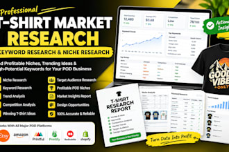 rersearch profitable keywords for your tshirt pod products