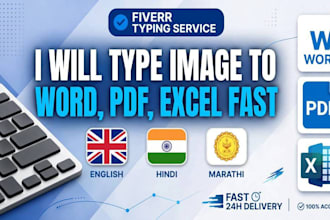 type image to word,handwritten notes to word excel pdf fast
