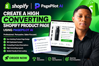 create a high converting shopify product page using pagepilot ai