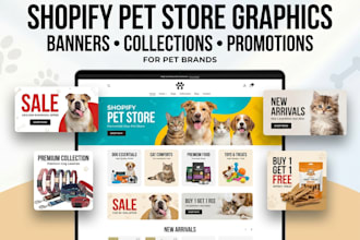 design shopify pet store banners, collection, ecommerce graphics