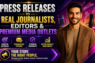 send press releases to real journalists editors and premium media outlets