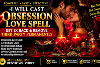 cast fast obsession love spell, get ex back and remove third party permanently