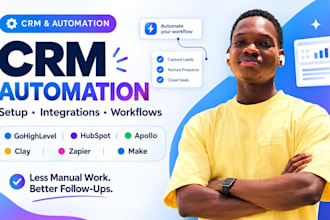 setup CRM automation clay hubspot apollo io monday crm make API ai dubsado crm