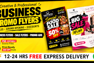 design professional business promo and sale flyer in 24hrs