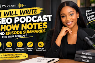 write SEO podcast show notes and episode summaries for your podcast