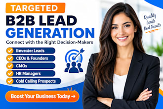 setup investor leads CEO decision maker founder cmo cold calling HR manager b2b