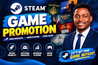 do steam game promotion, boost steam game wishlist, steam game marketing, steam