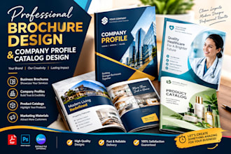 design a professional business brochure, company profile and product catalog