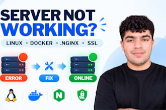 troubleshoot and fix linux server nginx docker and deployment issues