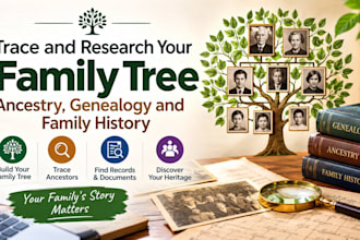 trace and research your family tree, ancestry, genealogy and family history