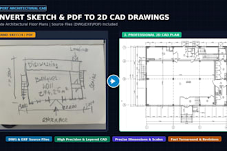 convert sketches or pdf to professional 2d cad drawings