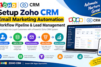 setup zoho crm email marketing automation workflow pipeline lead management
