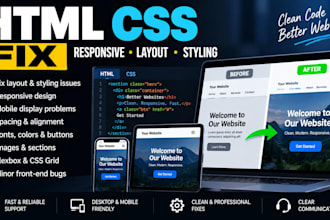 fix HTML CSS responsive layout and website styling issues