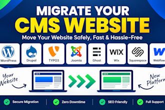 migrate wordpress cms drupal typo3 joomla ghost wix squarespace webflow