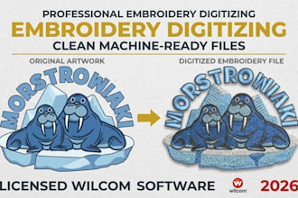 do embroidery digitizing for logo, patch, jacket, shirt and cap