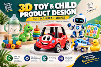 baby 3d product design 3d toy child product prototype cad model for production