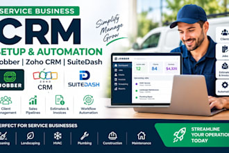 set up jobber, zoho CRM and suitedash for your business