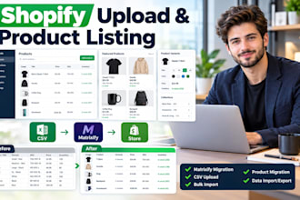 do shopify product upload product listing bulk CSV upload data entry lister