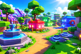 build roblox obby, simulator, tycoon maps, UI UX design and 3d models