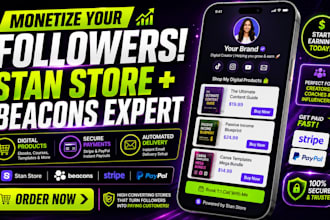 setup stan store beacons ai creator store upload digital products and funnels
