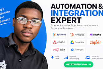 integrate jotform hubspot make asana google drive zapier n8n automation expert