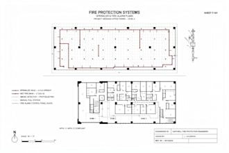 design USA fire protection sprinkler and fire alarm drawings