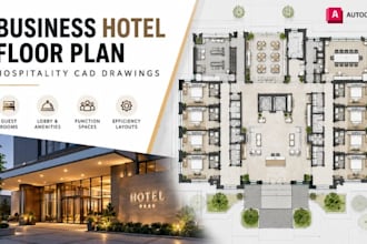 design business hotel floor plan, hospitality autocad drawings