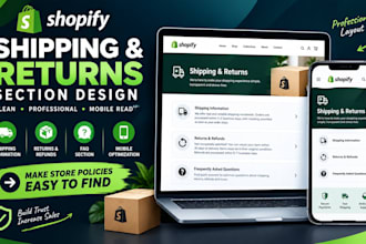 design and customize shopify shipping and returns sections