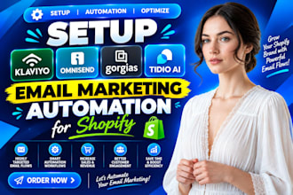 setup klaviyo omnisend gorgias tidio ai email marketing automation for shopify